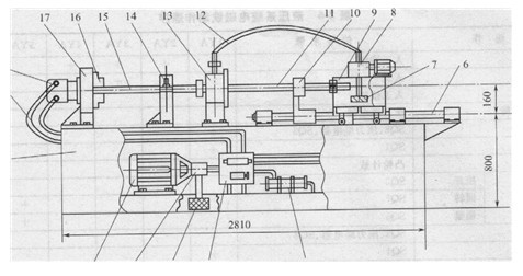 深孔鉆床主機結構示意圖