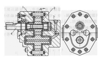 面間隙可自動補償的漸開線外嚙合齒輪馬達結構圖